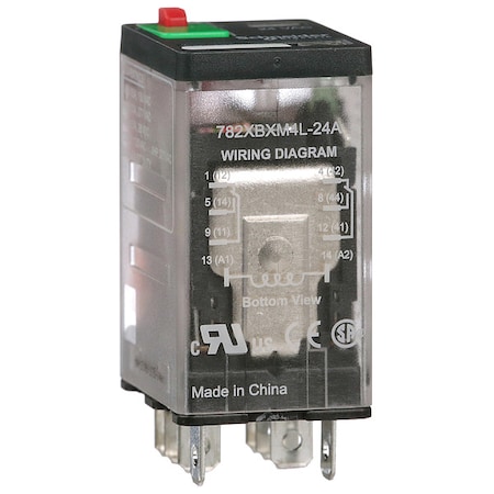 Socket, General Purpose Relay, Square, 15 A, 8 Pins, Faston Connector MPN:782XBXM4L-24A