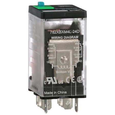 Socket, General Purpose Relay, Square, 15 A, 8 Pins, Faston Connector MPN:782XBXM4L-24D