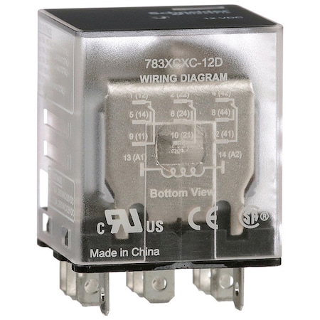 Socket, General Purpose Relay, Square, 15 A, 11 Pins, Faston Connector MPN:783XCXC-12D