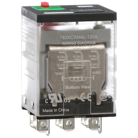 Socket, General Purpose Relay, Square, 15 A, 11 Pins, Faston Connector MPN:783XCXM4L-120A