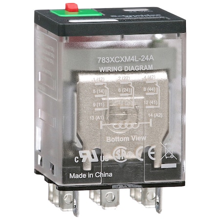 Socket, General Purpose Relay, Square, 15 A, 11 Pins, Faston Connector MPN:783XCXM4L-24A