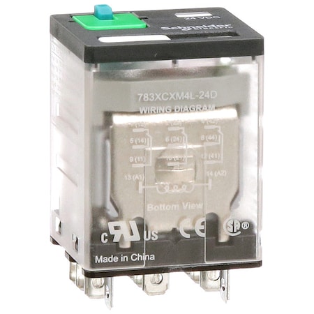 Socket, General Purpose Relay, Square, 15 A, 11 Pins, Faston Connector MPN:783XCXM4L-24D