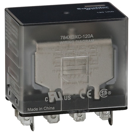 Socket, General Purpose Relay, Square, 15 A, 14 Pins, Faston Connector MPN:784XDXC-120A