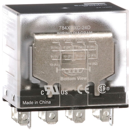 Socket, General Purpose Relay, Square, 15 A, 14 Pins, Faston Connector MPN:784XDXC-24D