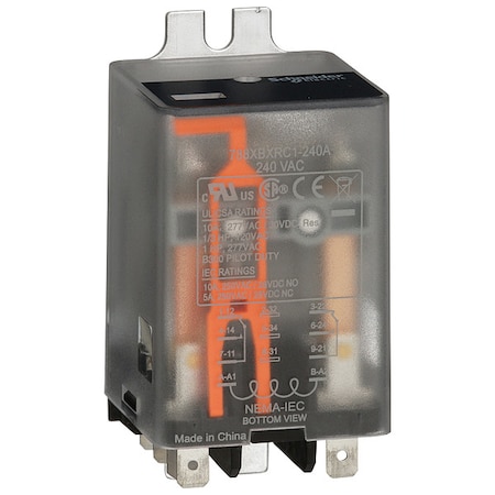 Flange Mount Relay, 240VAC, 10 A, 8 Pins MPN:788XBXRC1-240A