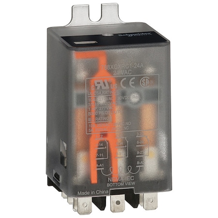 Flange Mount Relay, 24VAC, 10 A, 11 Pins MPN:788XCXRC1-24A