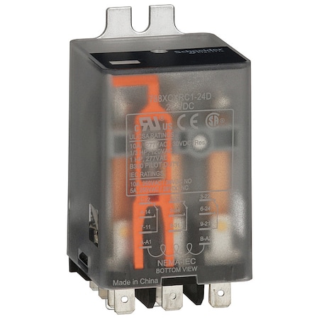 Flange Mount Relay, 24VDC, 10 A, 11 Pins MPN:788XCXRC1-24D