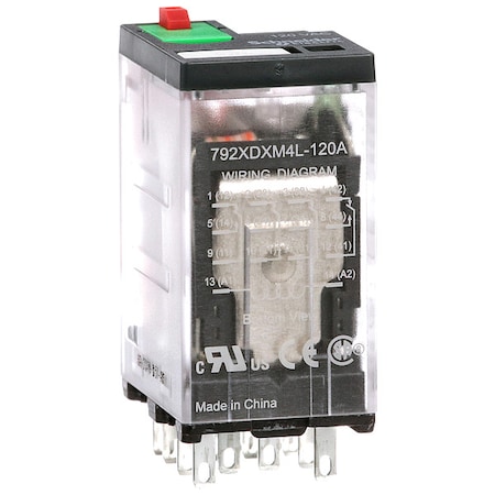 Plug-In, General Purpose Relay, Square, 6 A, 14 Pins, Faston Connector MPN:792XDXM4L-120A