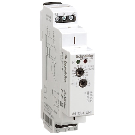 Current Sensing Relay, 0.1to1A, 24to240VAC, Mounting: Din Rail MPN:841CS1-UNI