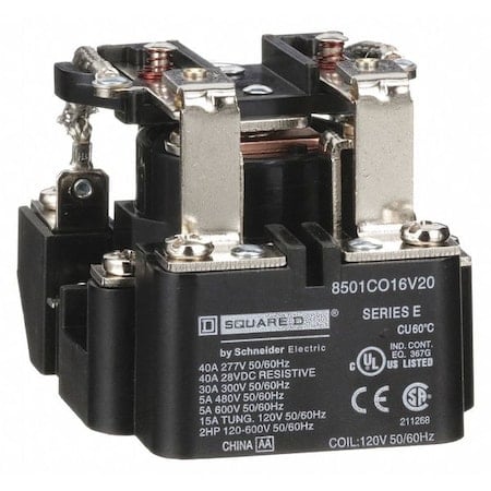 Through Panel, Open Power Relay, Square, 30 A, 8 Pins, Screw MPN:8501CO16V20