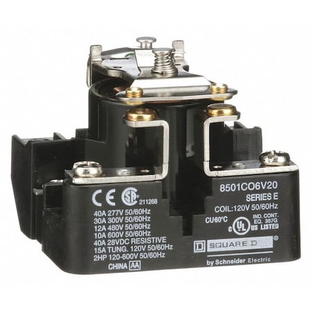 Through Panel, Open Power Relay, Square, 30 A, 4 Pins, Screw MPN:8501CO6V20