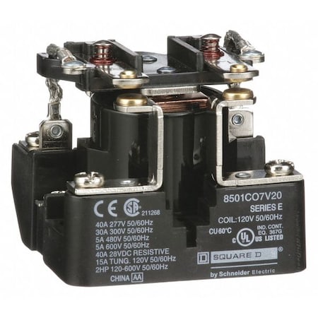 Through Panel, Open Power Relay, Square, 30 A, 6 Pins, Screw MPN:8501CO7V20