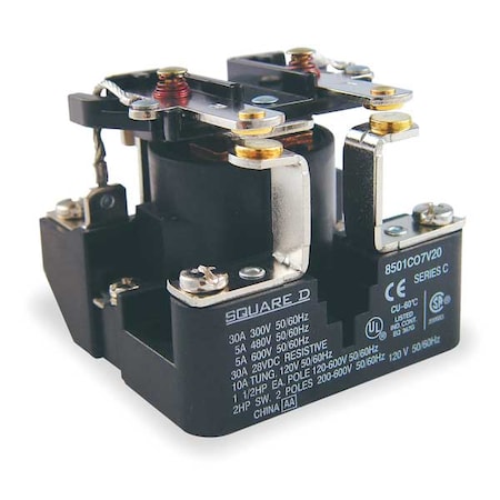 Through Panel, Open Power Relay, Square, 30 A, 6 Pins, Screw MPN:8501CO7V24