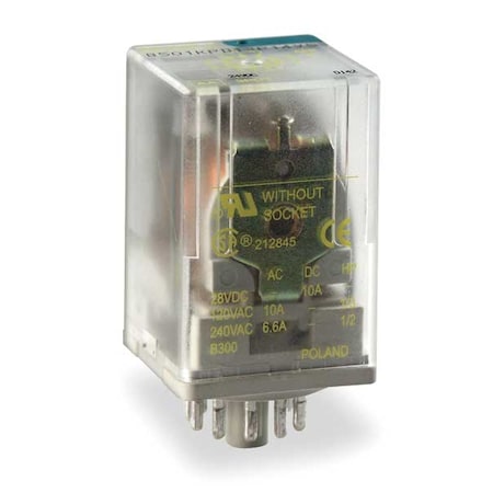 Socket, General Purpose Relay, Octal, 10 A, 8 Pins, Pin MPN:8501KPR12V14