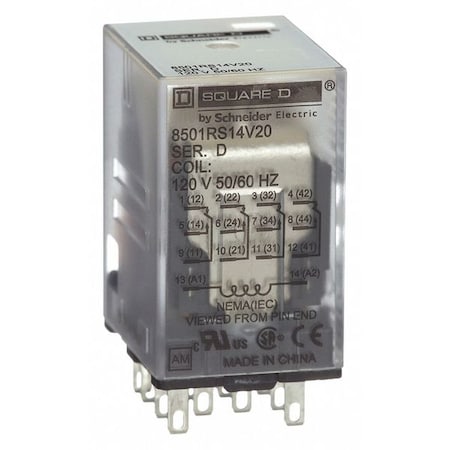 Socket, General Purpose Relay, Square, 6 A, 14 Pins, Quick Connect MPN:8501RS14V20