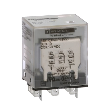 Socket, Relay, Square, 15 A, 11 Pins, Quick Connect MPN:8501RSD43P14V53