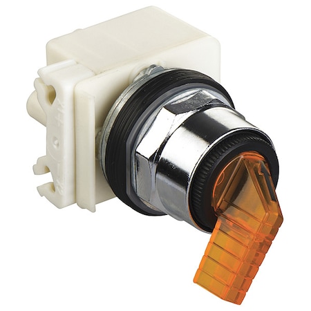 SelectorSwitch, Illum, 2Pos, 30mm, Yellow MPN:9001K11J35LY