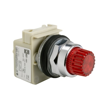 Illuminated push-button head, Harmony 9001K, metal, projecting, red, 30mm, spring return, 110-120V MPN:9001K2L1R