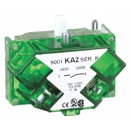 Contact Block, Momentary, 1NO, 30 mm, 10A at 600V AV, Screw-clamp Terminal MPN:9001KA2