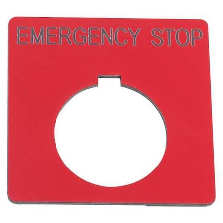 LegendPlate, EmergencyStop, Blk/Red, Square MPN:9001KN105RP