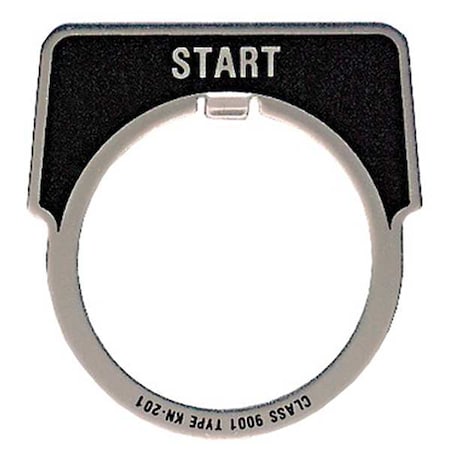 LegendPlate, Start, Silver/Blk, Half-Round MPN:9001KN201