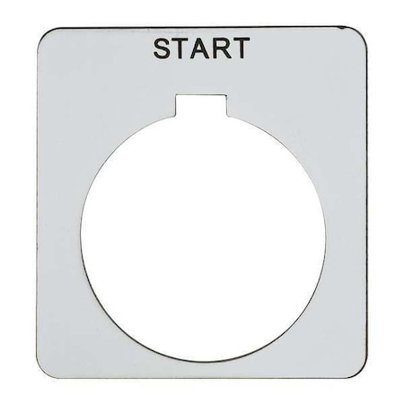 Legend Plate, Start, Black/White, Square MPN:9001KN201WP