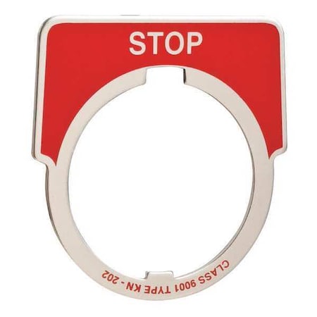LegendPlate, Stop, Silver/Red, Half-Round MPN:9001KN202