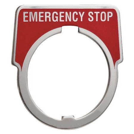 Legend Plate, Emergency Stop, White/Red MPN:9001KN205