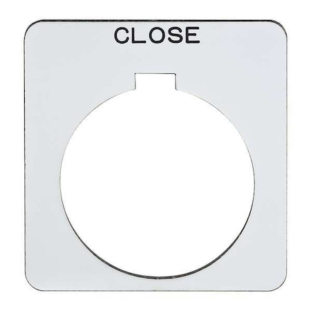 Legend Plate, Close, Black/White, Square MPN:9001KN208WP