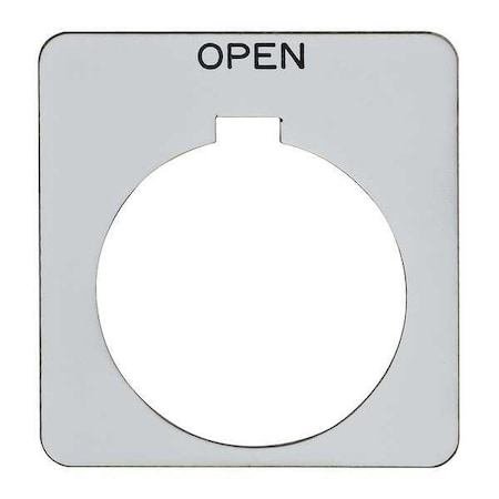 Legend Plate, Open, Black/White, Square MPN:9001KN209WP