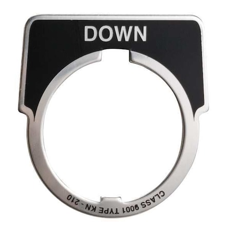LegendPlate, Down, Silver/Black, Half-Round MPN:9001KN210