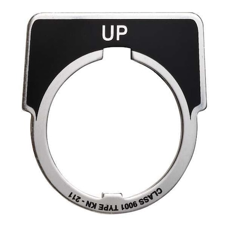 LegendPlate, Up, Silver/Black, Half-Round MPN:9001KN211