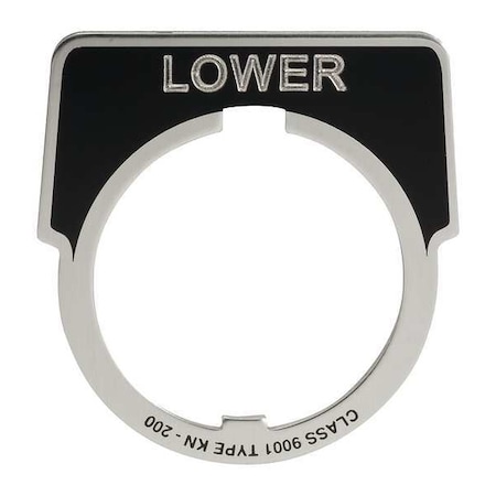 LegendPlate, Lower, Silver/Blk, Half-Round MPN:9001KN221