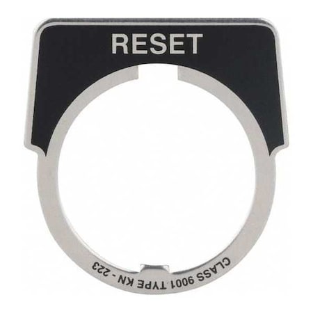 LegendPlate, Reset, Silver/Blk, Half-Round MPN:9001KN223