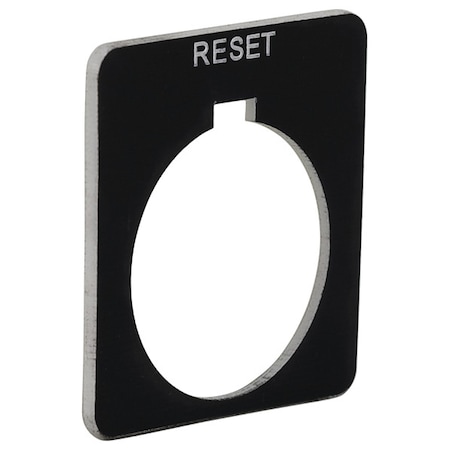 Legend Plate, Reset, White/Black, Square MPN:9001KN223BP