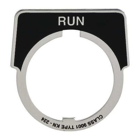 LegendPlate, Run, Silver/Black, Half-Round MPN:9001KN224