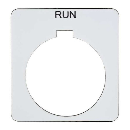 Legend Plate, Run, Black/White, Square MPN:9001KN224WP