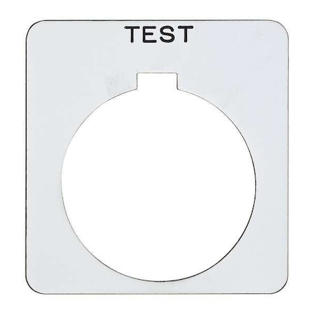 Legend Plate, Test, Black/White, Square MPN:9001KN226WP