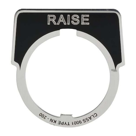 LegendPlate, Raise, Silver/Blk, Half-Round MPN:9001KN227