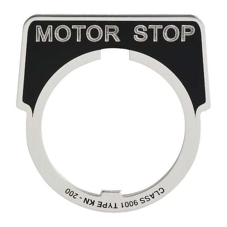 Legend Plate, Half-Round, Black MPN:9001KN237