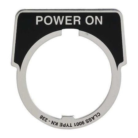 LegendPlate, PowerOn, Silvr/Blk, Half-Round MPN:9001KN238