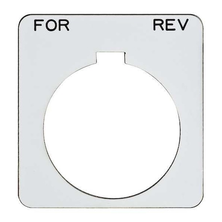 LegendPlate, For-Rev, Black/White, Square MPN:9001KN239WP