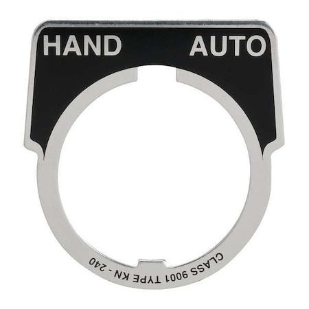 LegendPlate, HandAuto, Silvr/Blk, HalfRound MPN:9001KN240