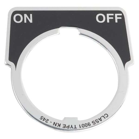 LegendPlate, On-Off, Silver/Blk, Half-Round MPN:9001KN245