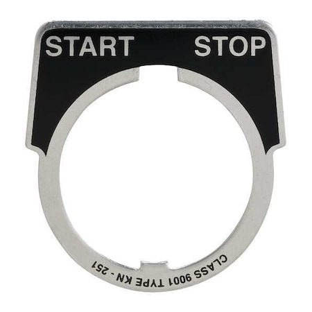 LegndPlate, StartStop, Silvr/Blk, HalfRound MPN:9001KN251