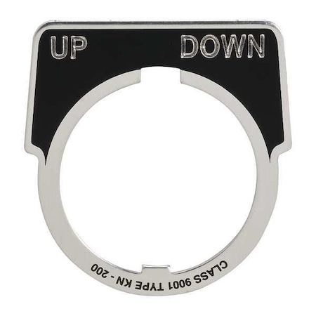 LegendPlate, Up-Down, Silvr/Blk, Half-Round MPN:9001KN253