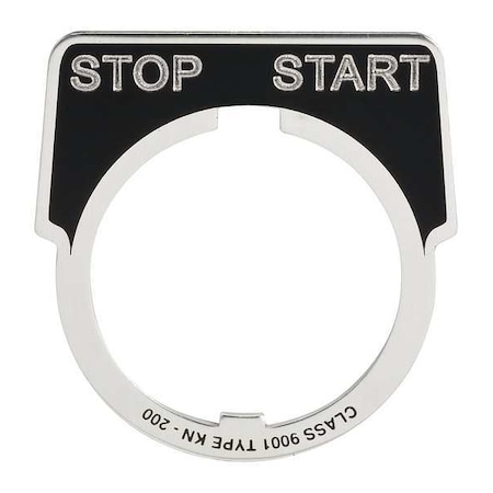 LegndPlate, StartStop, Silvr/Blk, HalfRound MPN:9001KN255