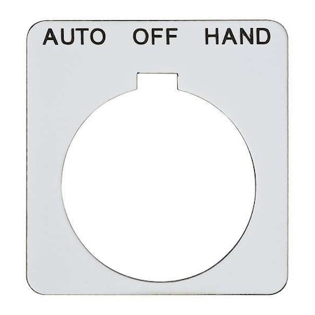 LegendPlate, Auto-Off-Hand, Blk/Wht, Square MPN:9001KN258WP