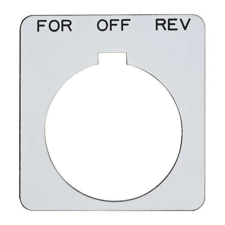 LegendPlate, For-Off-Rev, Blk/White, Square MPN:9001KN259WP