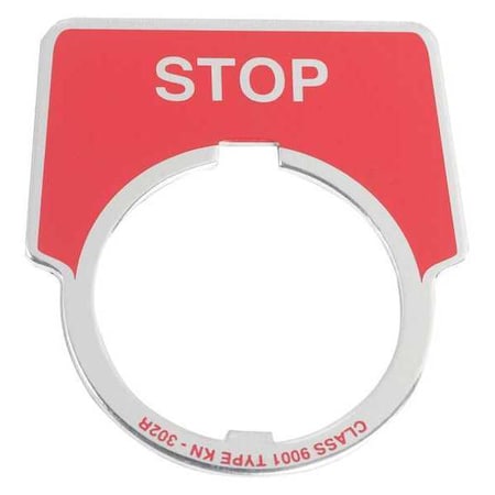 LegendPlate, Stop, Silver/Red, Half-Round MPN:9001KN302